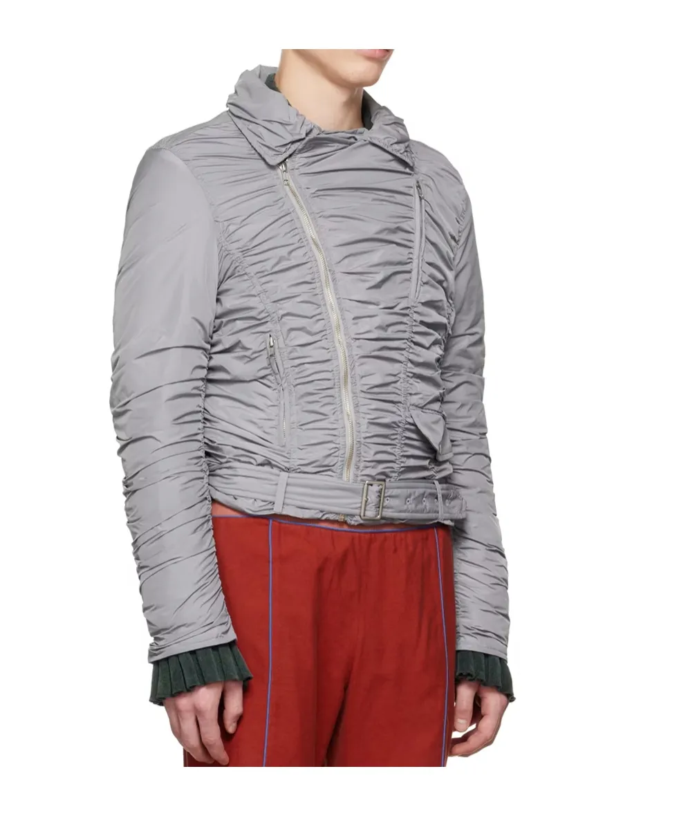Pleated Bomber Jacket
