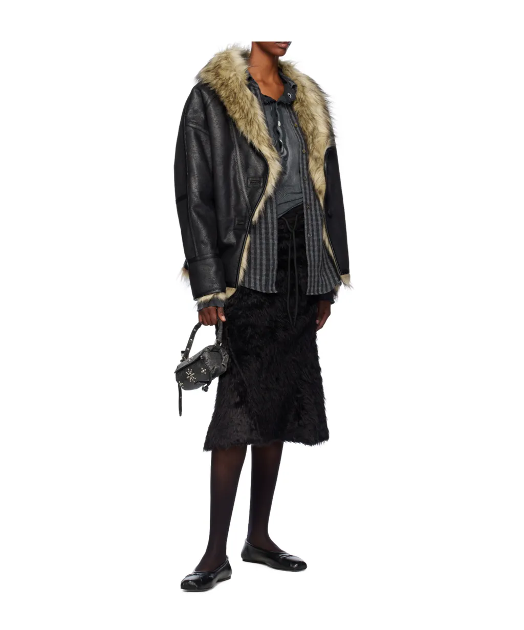 Shaggy Track Faux Fur Skirt