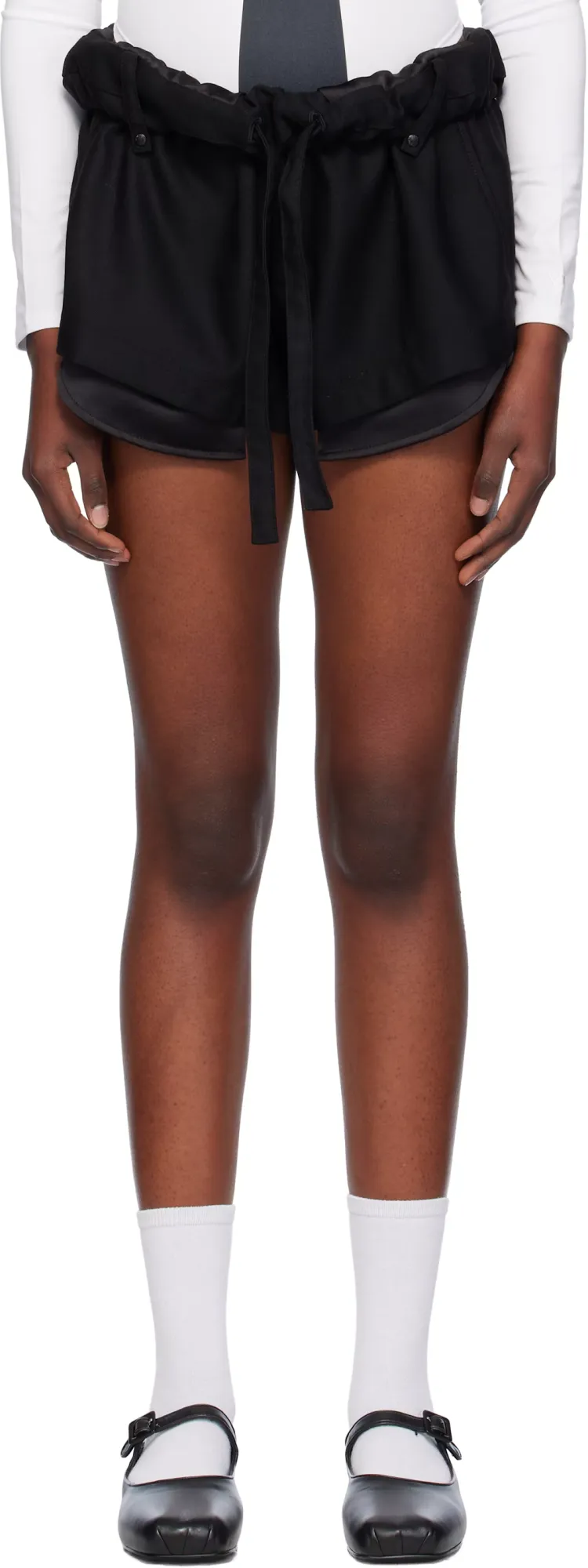 Rolled Waist Mini Shorts