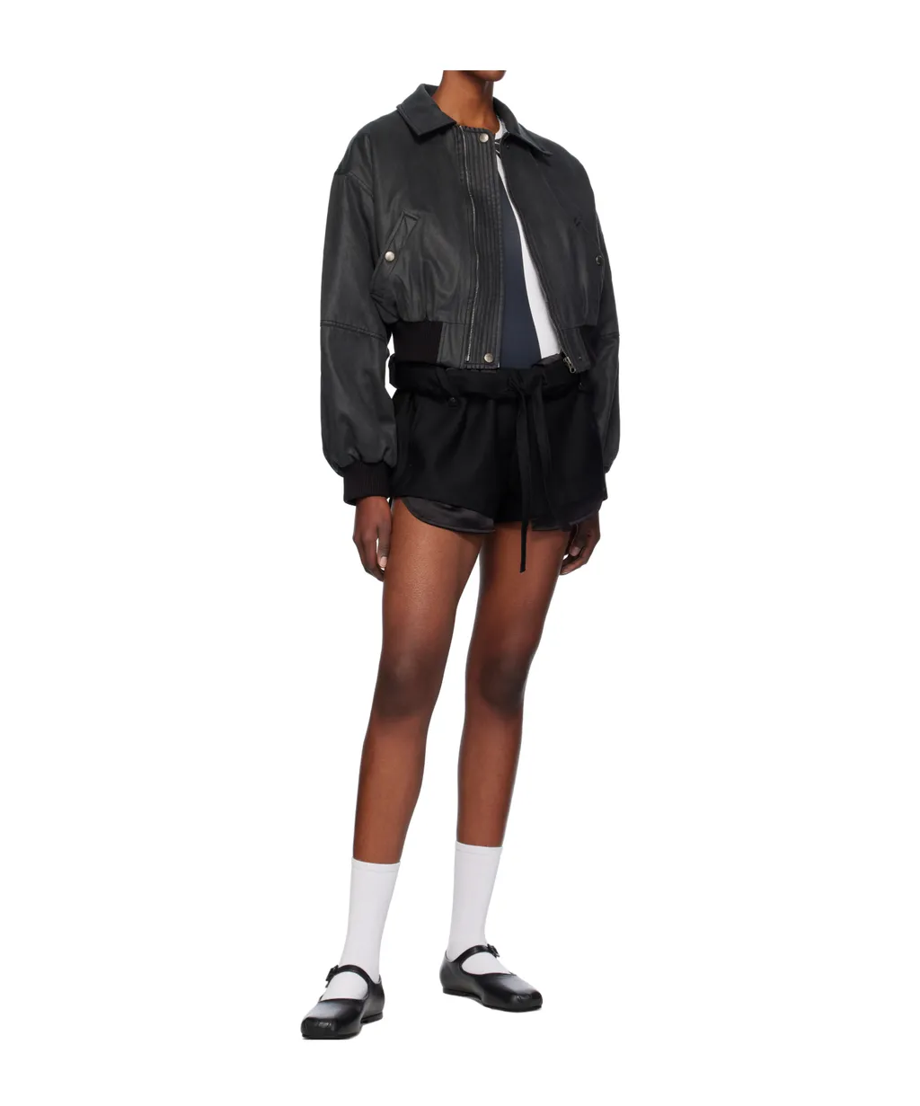 Rolled Waist Mini Shorts
