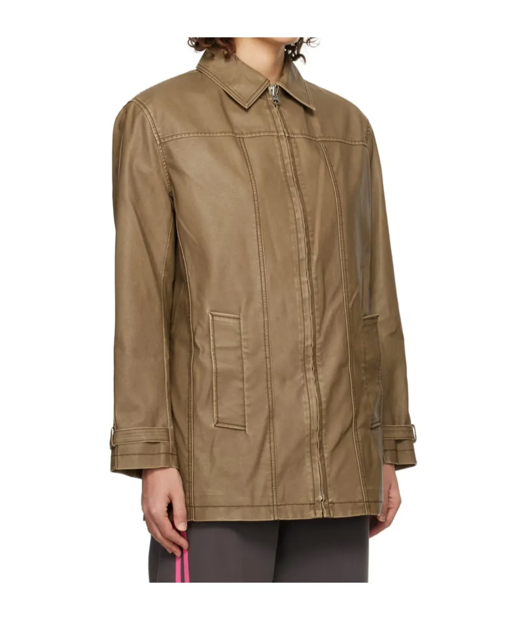 Printed Synthetic Leather Jacket