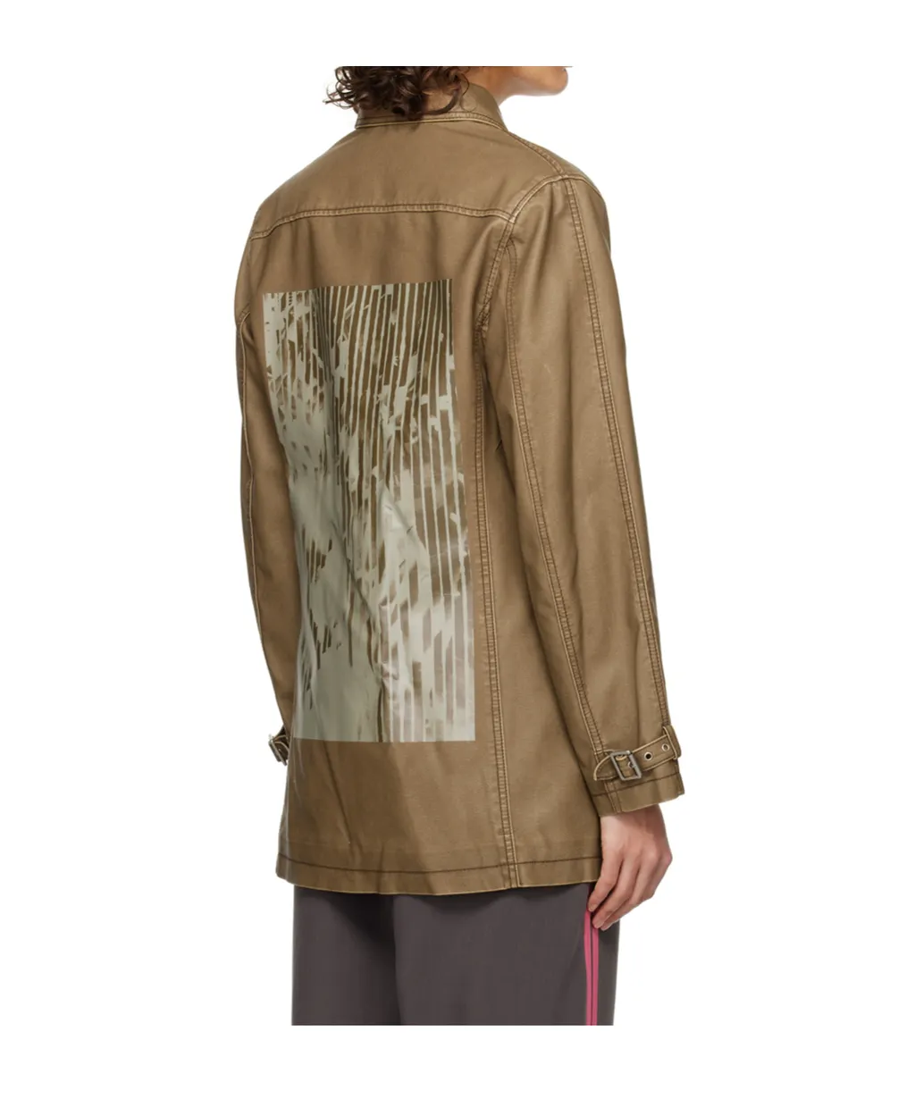 Printed Synthetic Leather Jacket