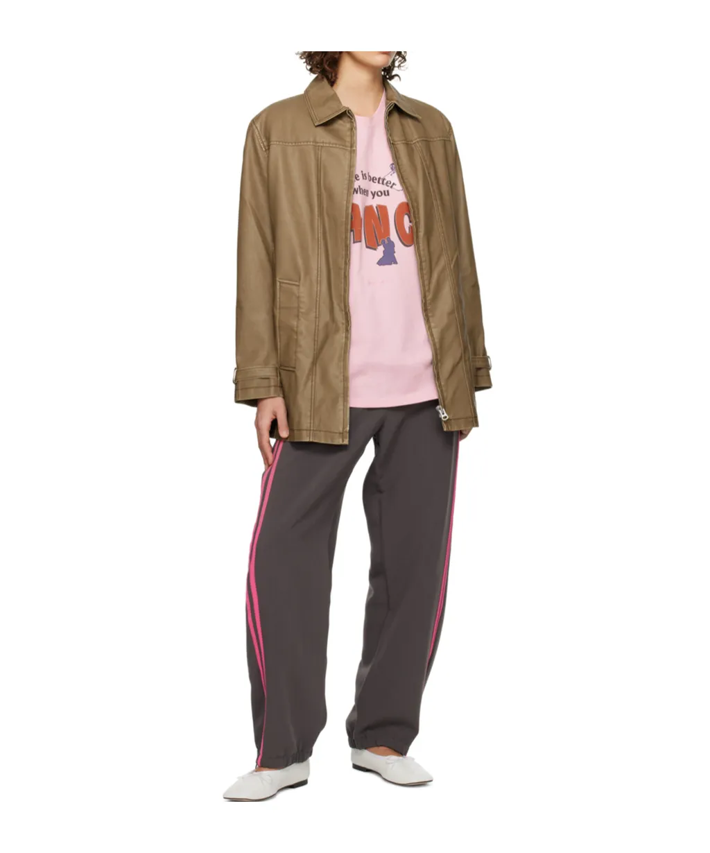 Printed Synthetic Leather Jacket