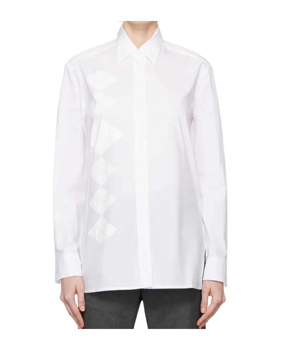 Diamond Check Button-Down Shirt