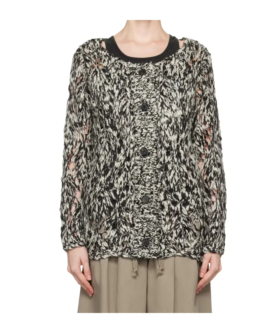 Argyle Pointelle Cardigan