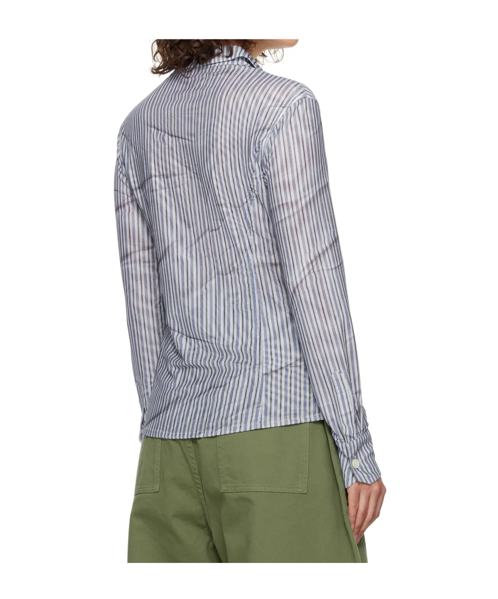 Double-Layered Mesh Print Shirt