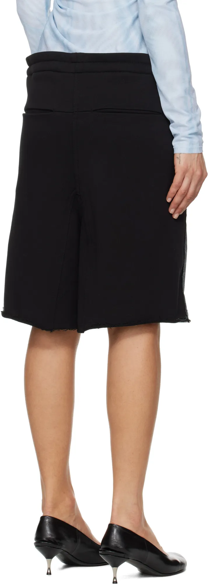 Denim-Effect Jersey Shorts