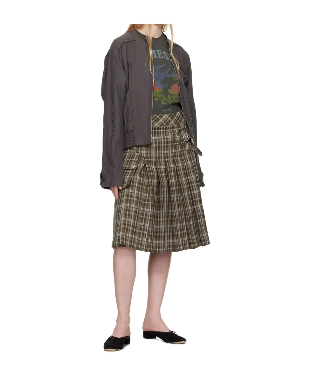 Check Cargo Pocket Kilt Skirt