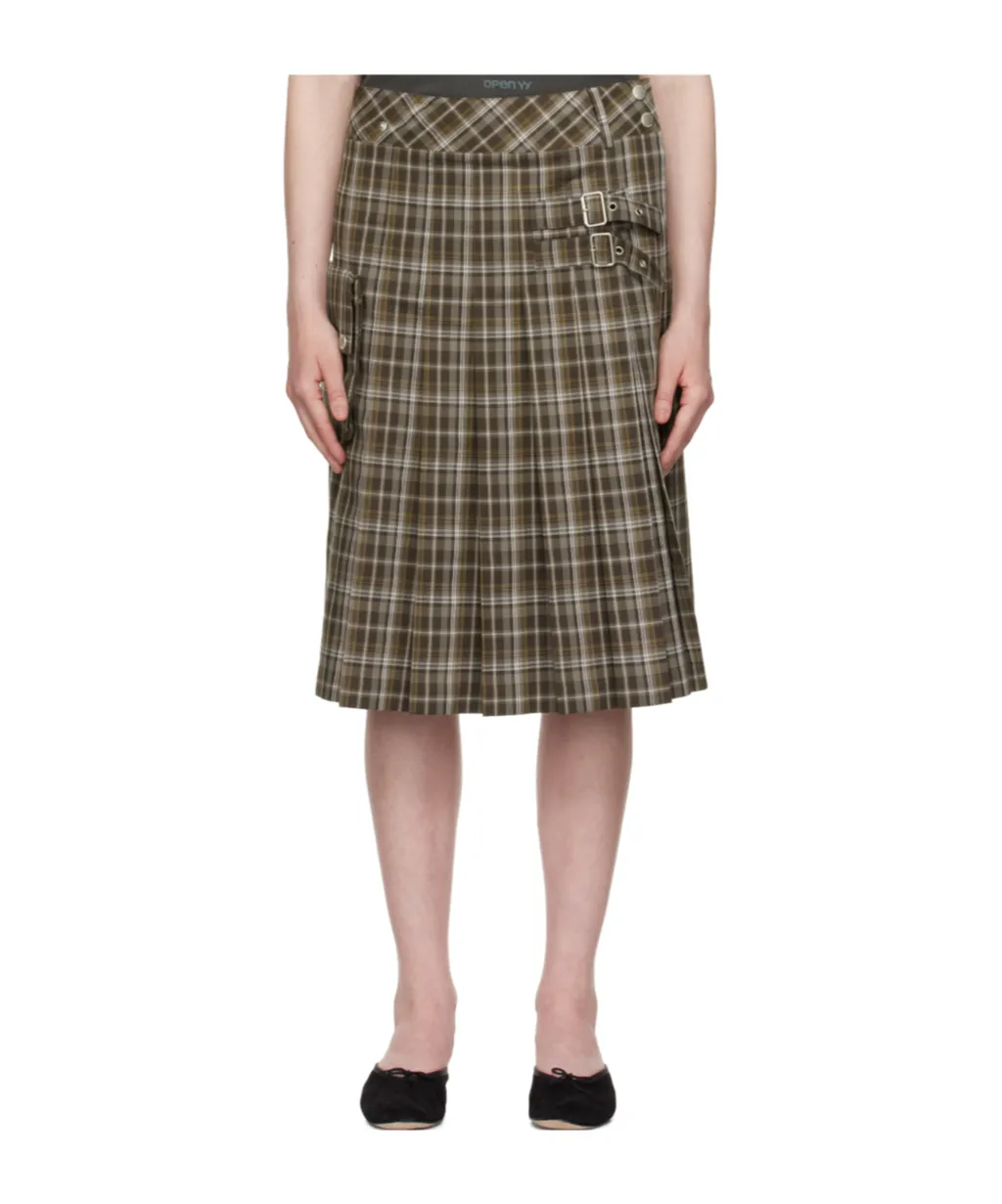 Check Cargo Pocket Kilt Skirt