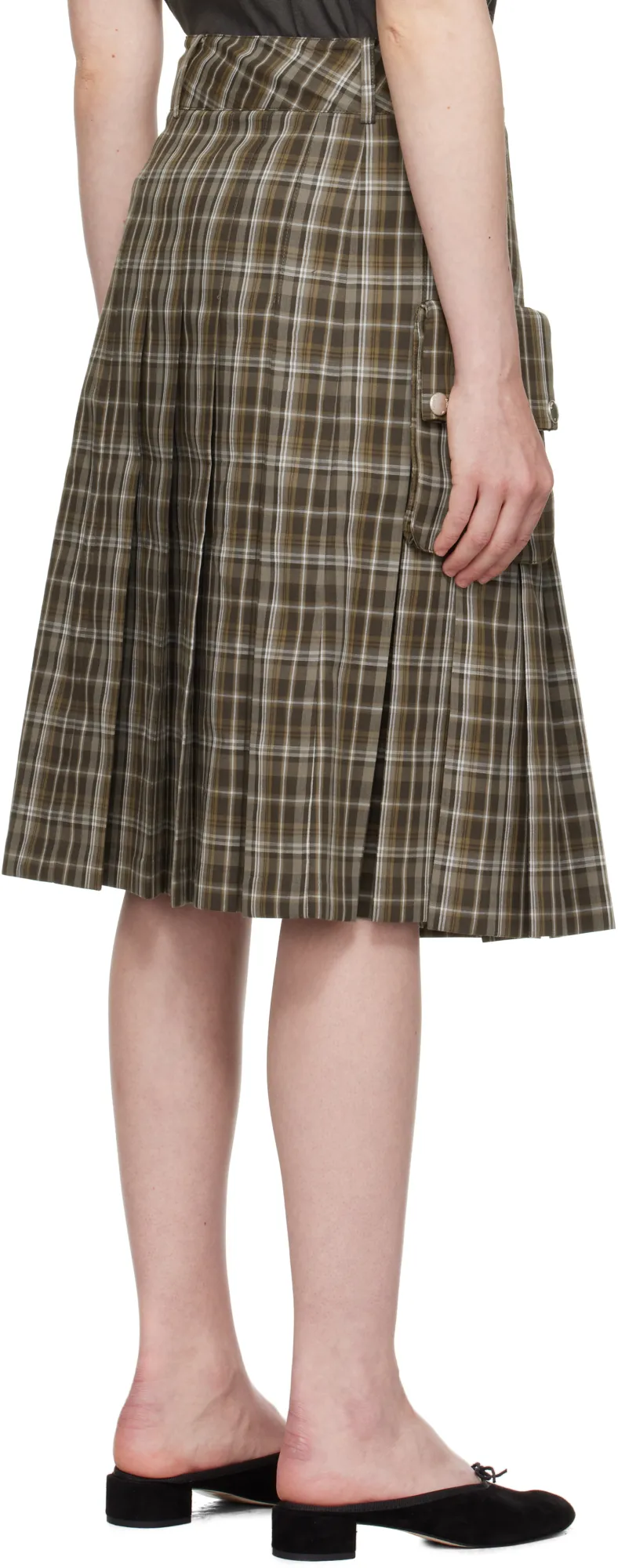 Check Cargo Pocket Kilt Skirt
