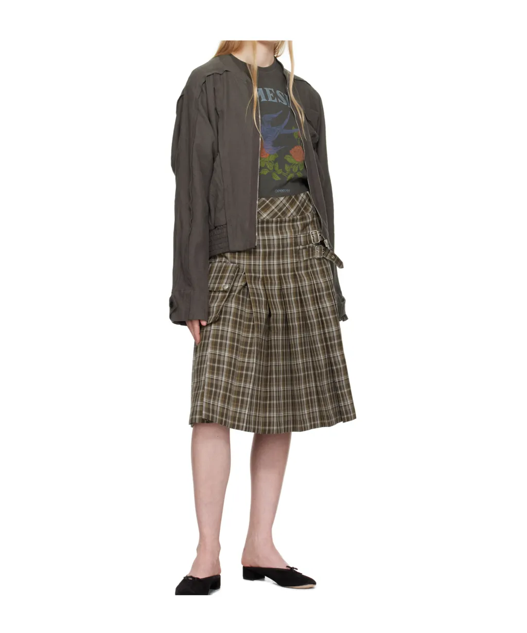 Linen Paneled Bomber Jacket