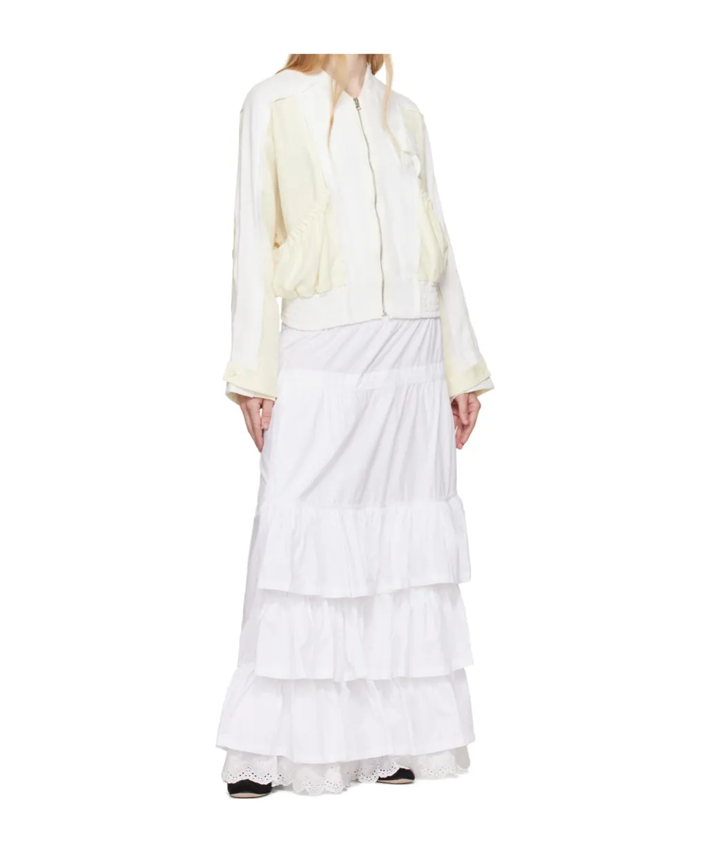 Rolled Waist Tiered Skirt