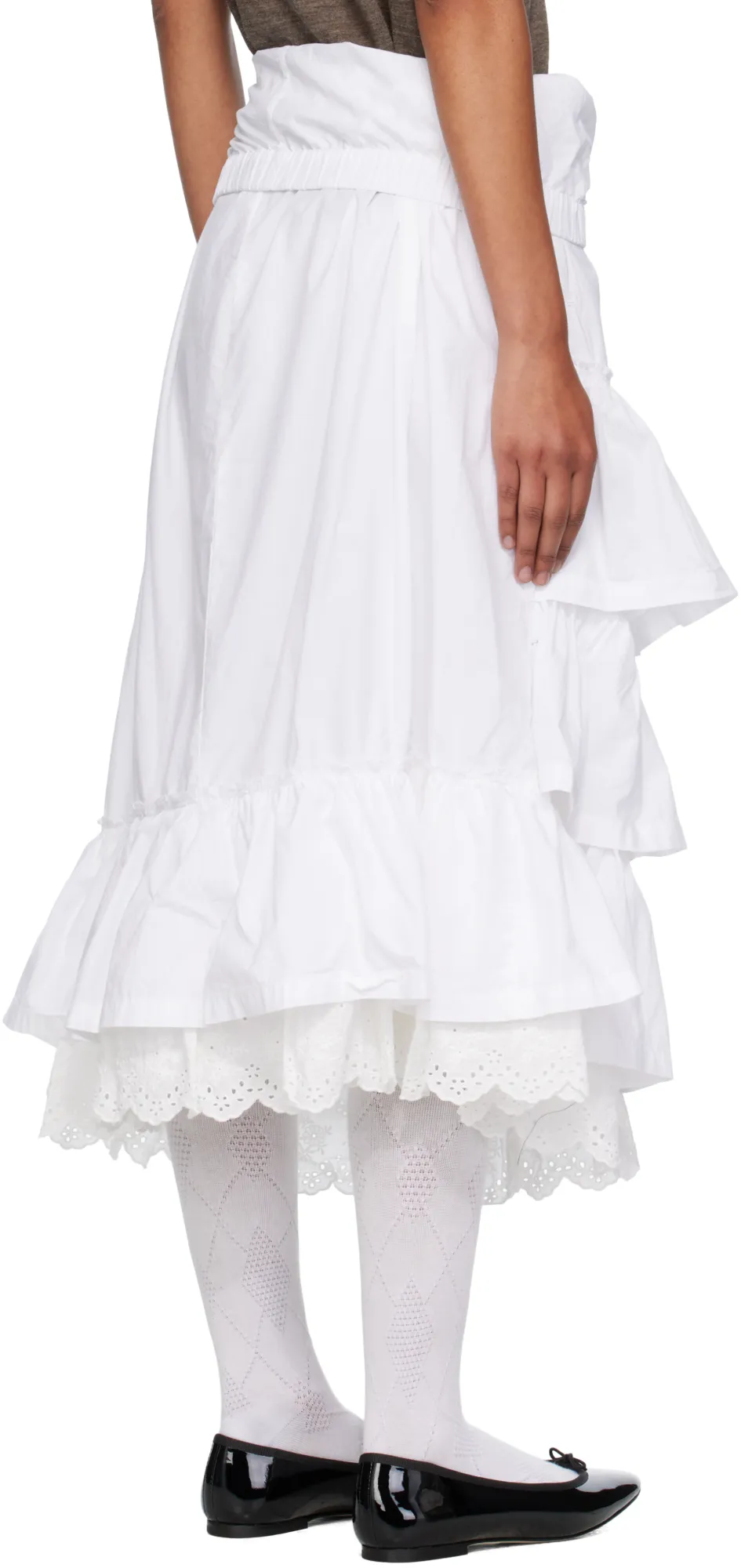 Rolled Waist Tiered Skirt