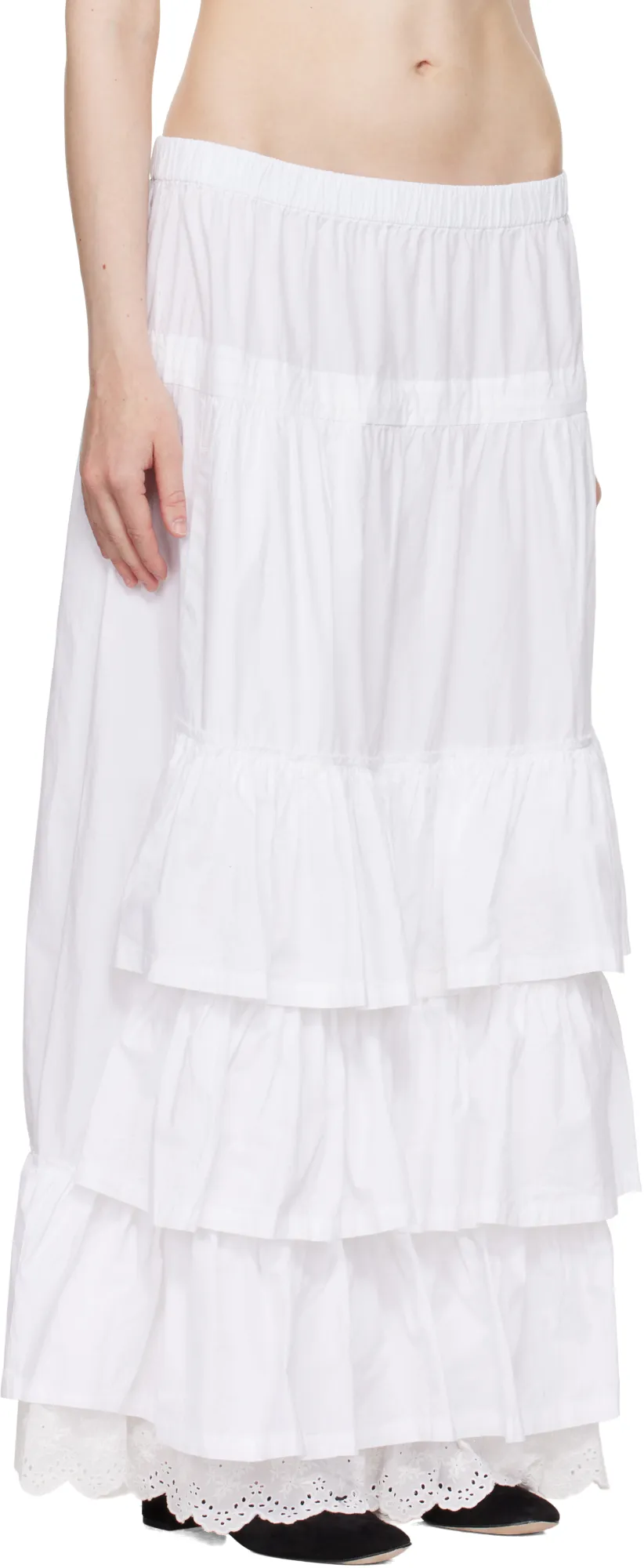 Rolled Waist Tiered Skirt