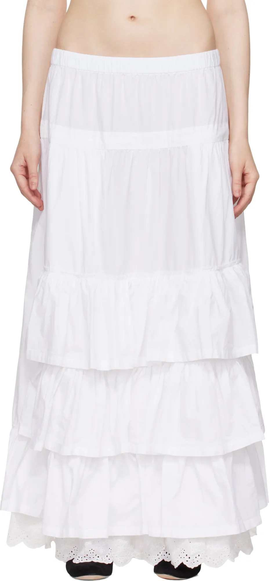 Rolled Waist Tiered Skirt