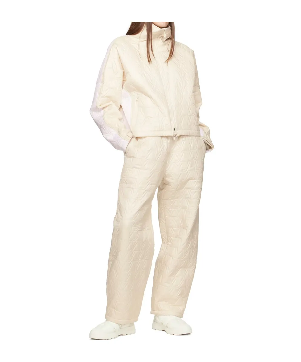 Quilted Polyester Satin Track Pants