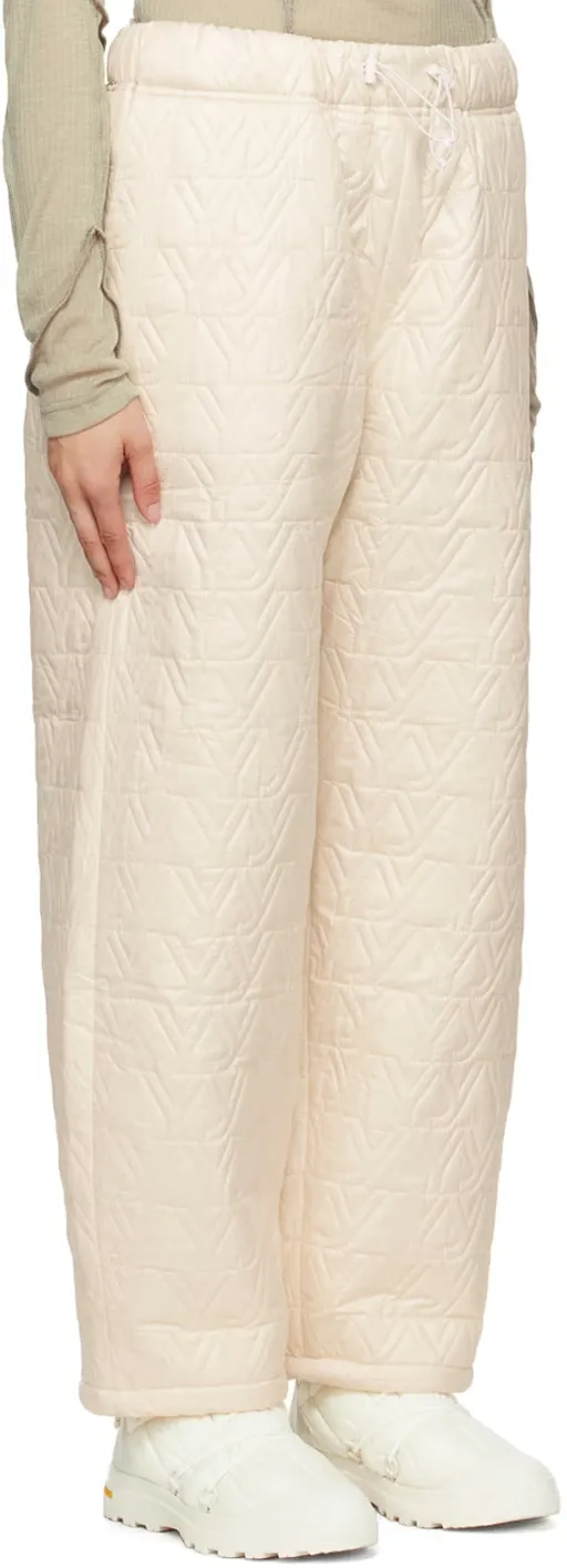 Quilted Polyester Satin Track Pants