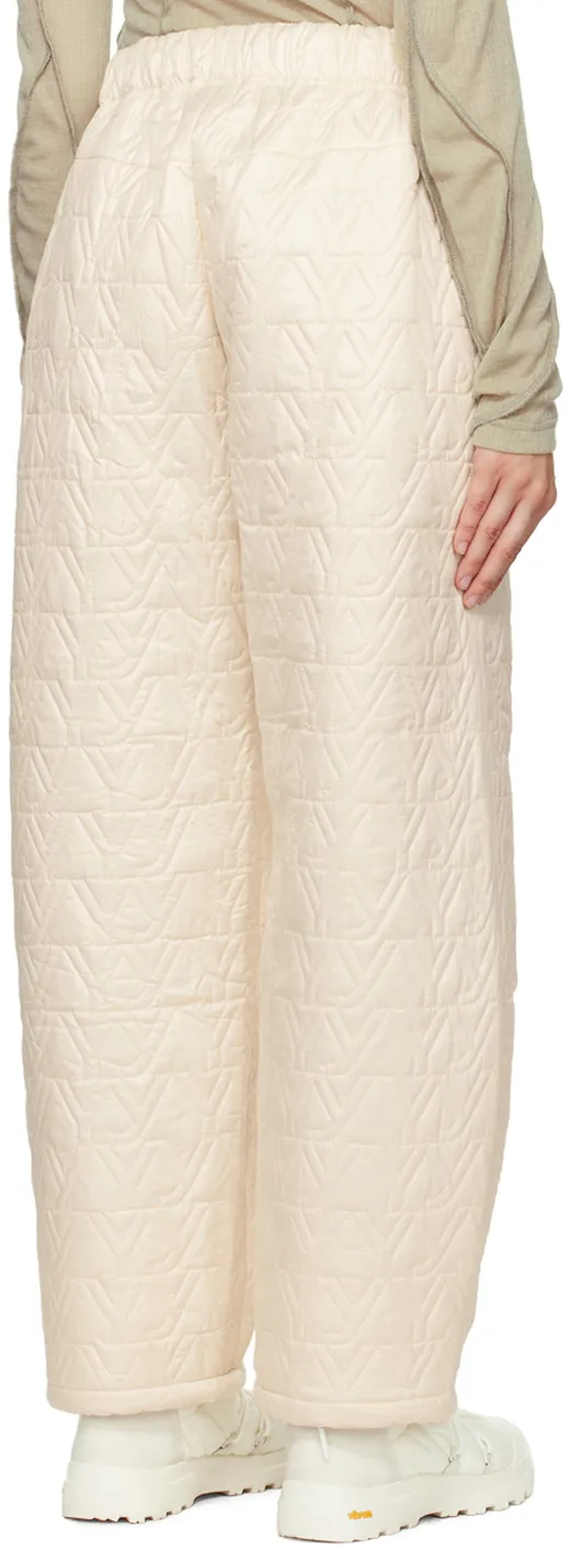 Quilted Polyester Satin Track Pants