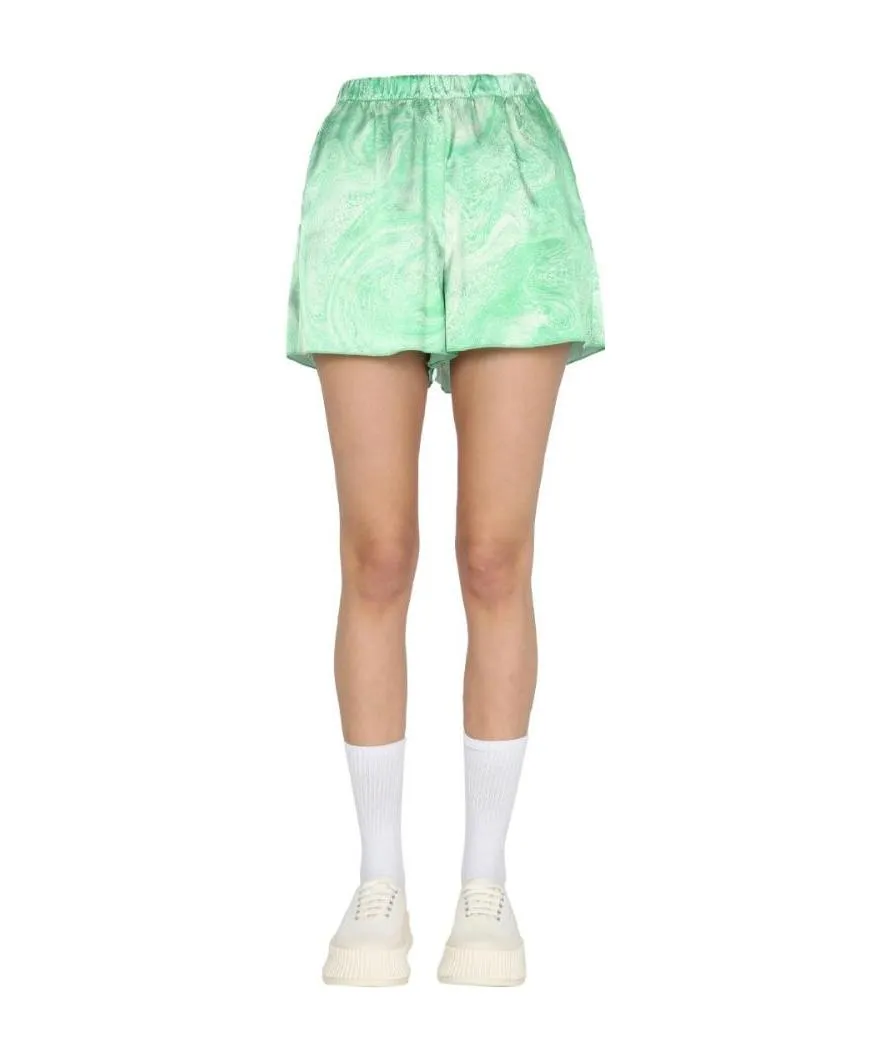 Marbled Print Elasticated Shorts