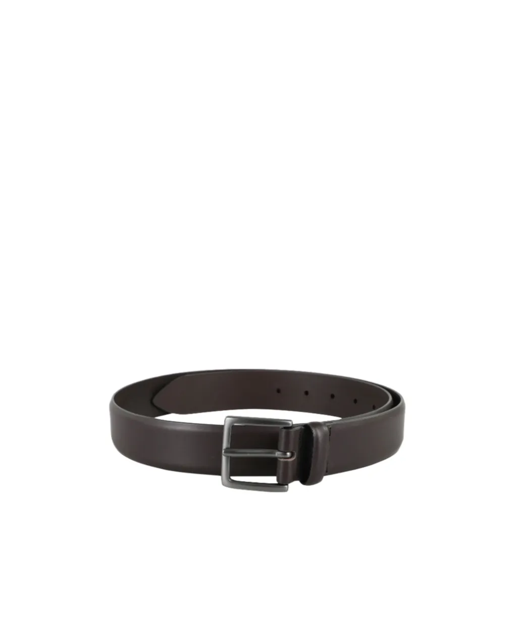 Buckle-Fastening Leather Belt