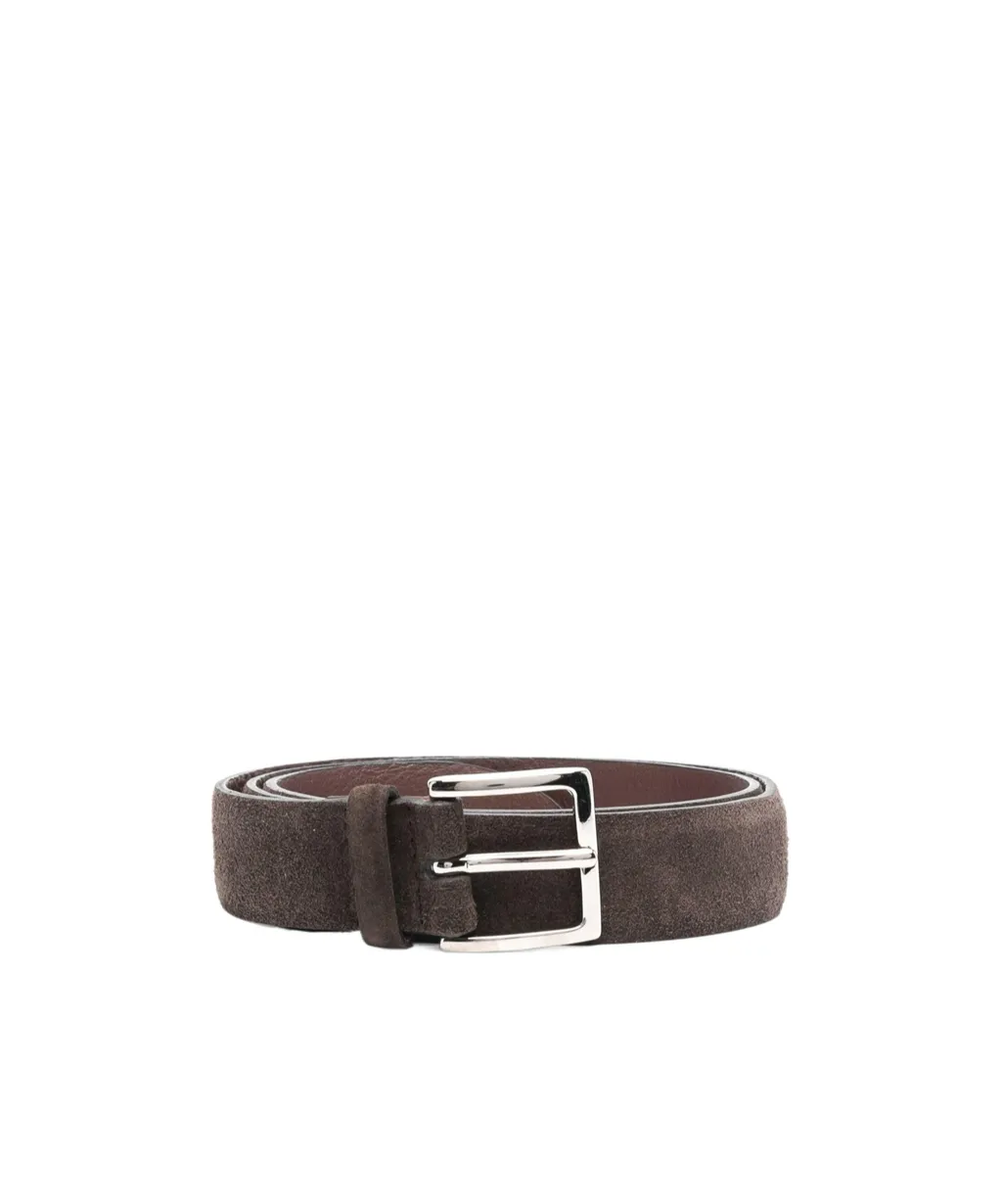 Buckle-Fastening Suede Belt