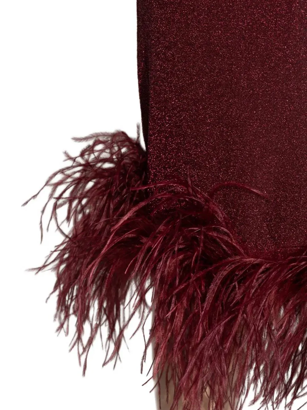 Spaghetti-Straps Feather-Trim Dress