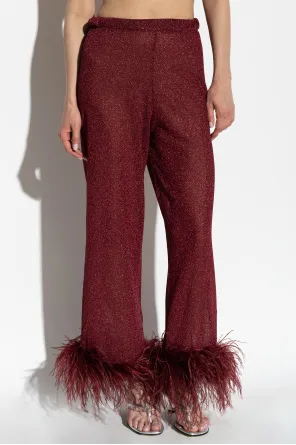 Plumage Feather-Trim Trousers