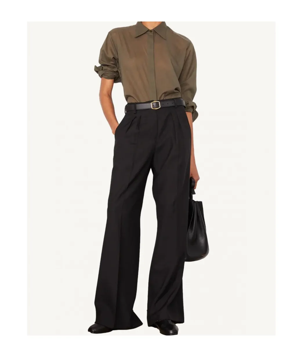 High-Waisted Wide-Leg Casual Pants