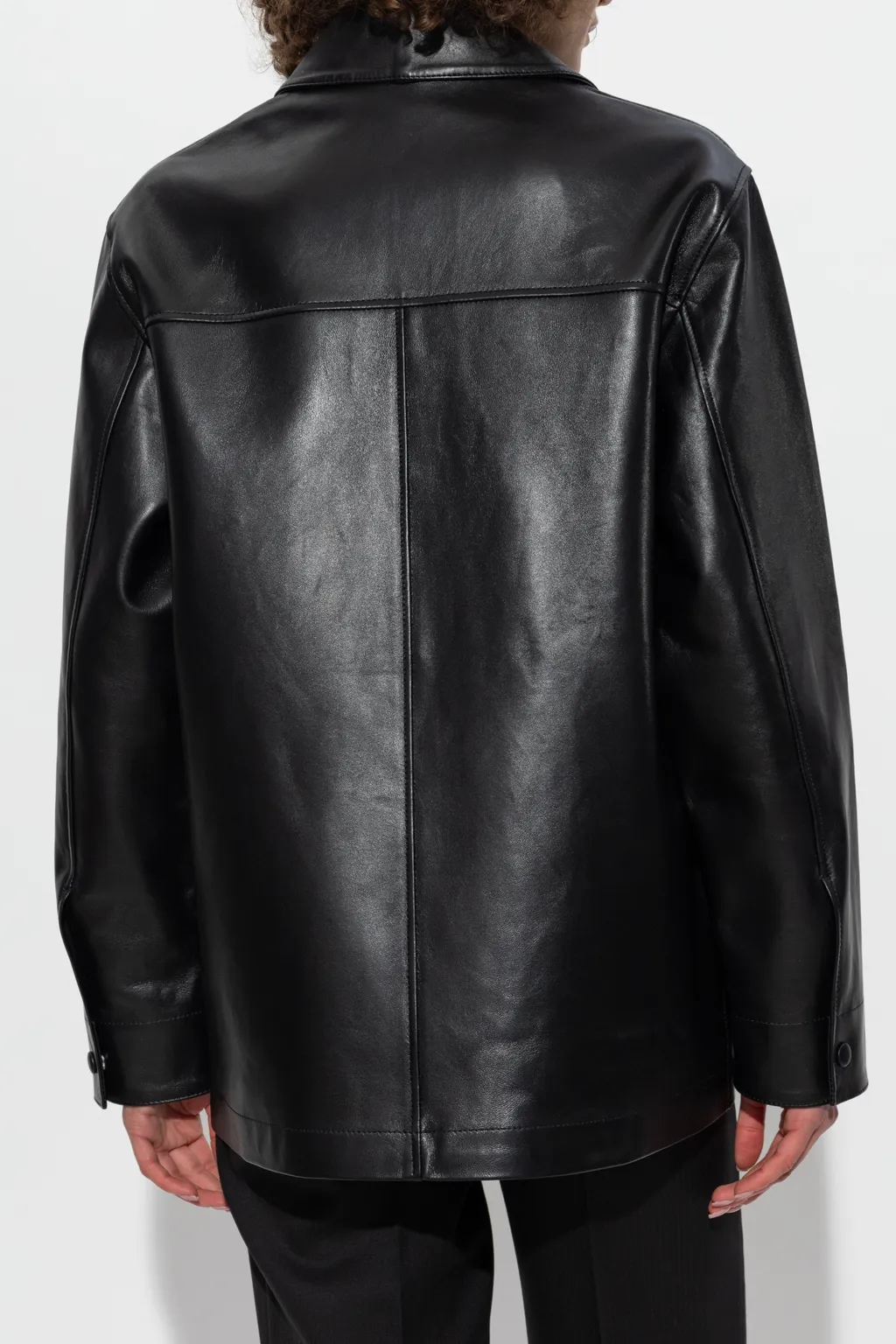 Patch-Pocket Leather Jacket