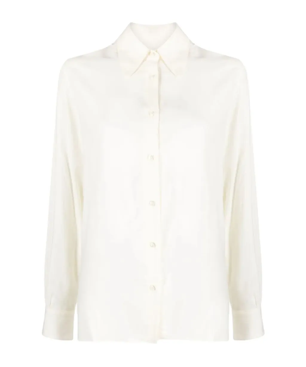 Pointed-Collar Button-Up Shirt