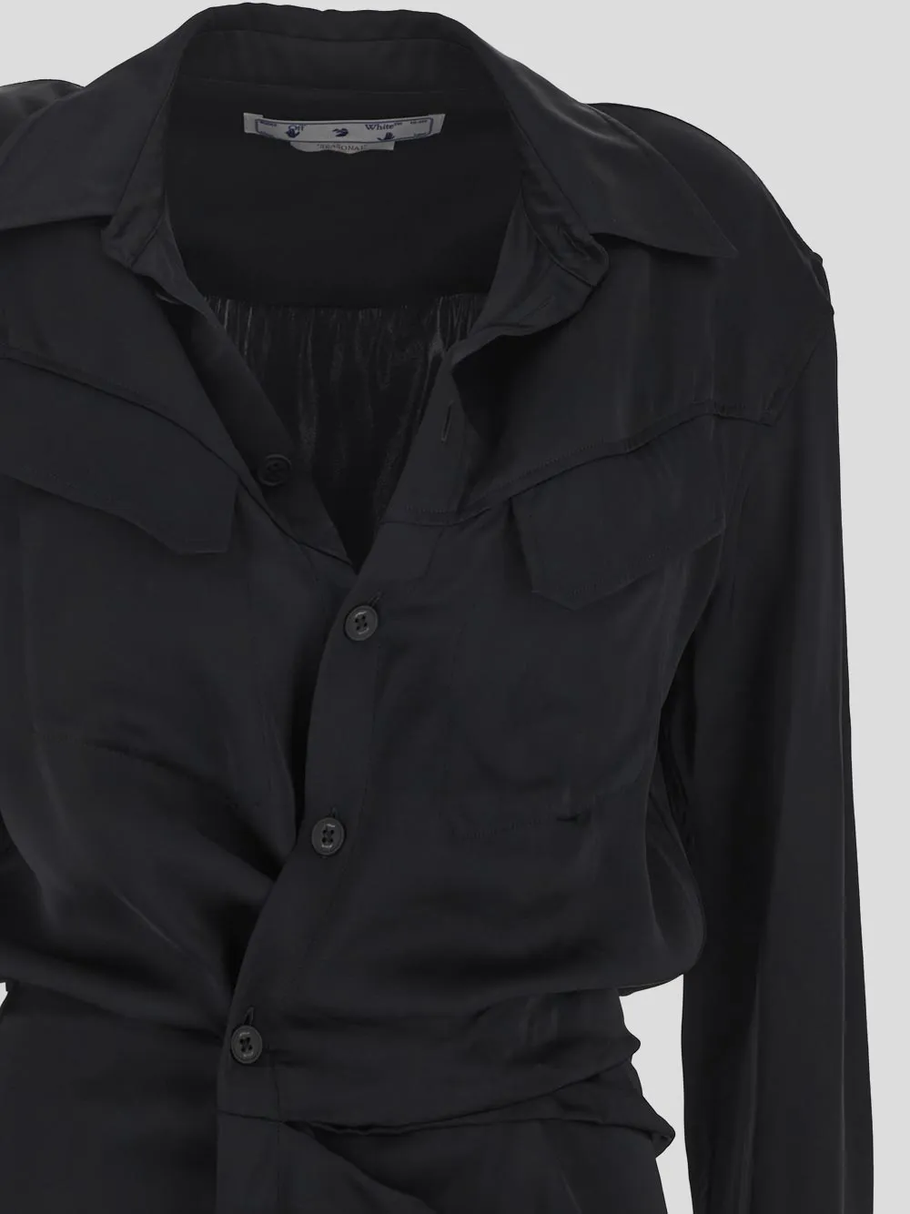 Buttoned Long-Sleeved Dress