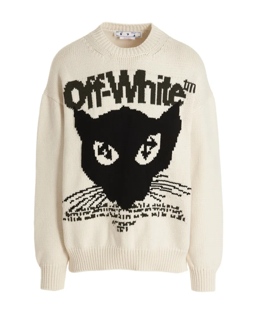 Intarsia-Knit Crewneck Long-Sleeved Jumper