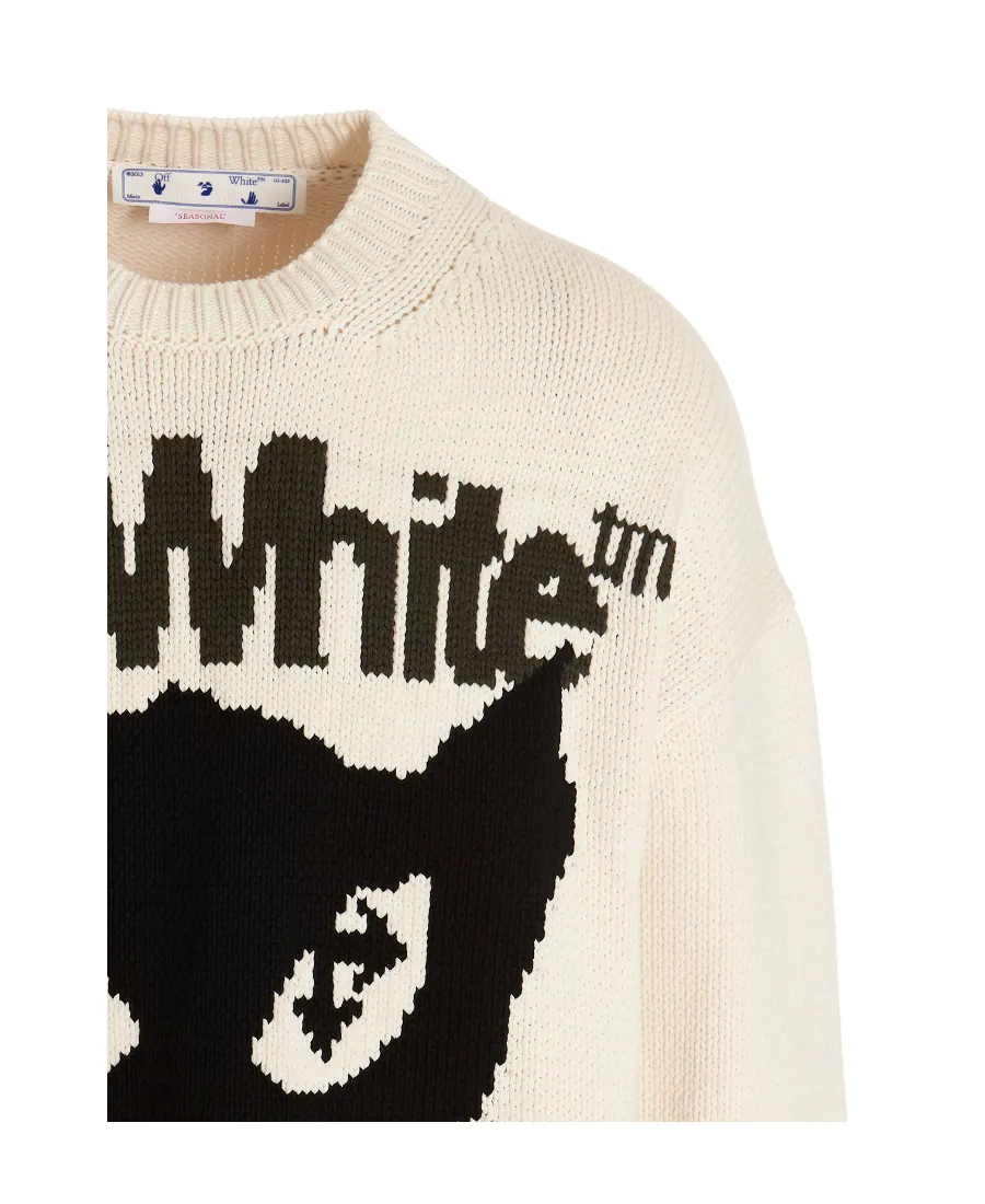 Intarsia-Knit Crewneck Long-Sleeved Jumper