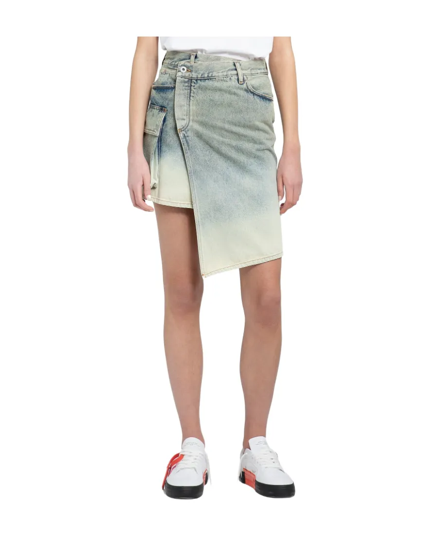 Asymmetric Denim Skirt