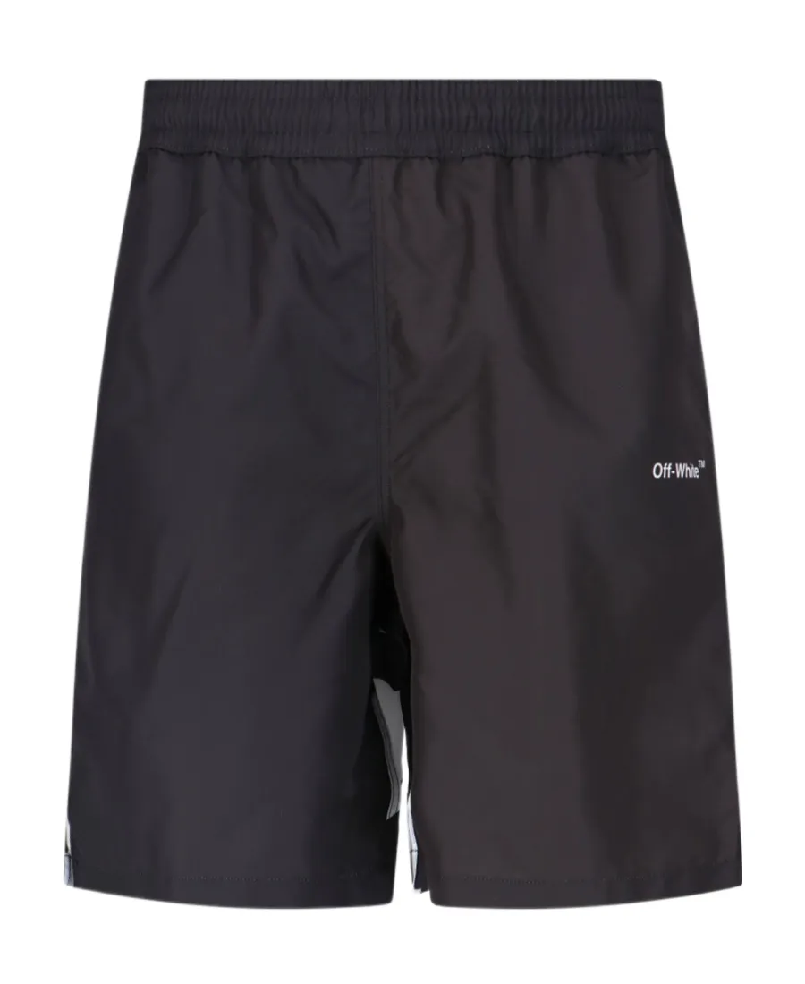 Diag Surfer Logo Printed Swim Shorts