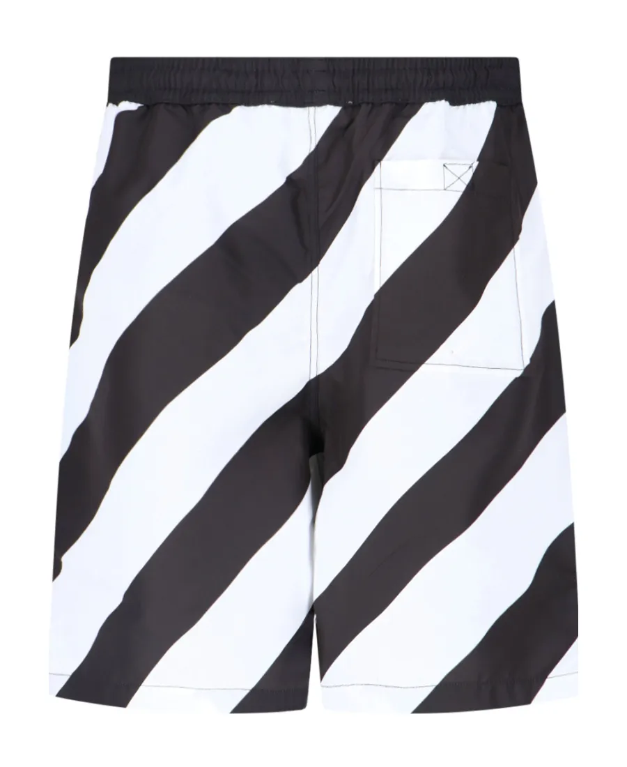 Diag Surfer Logo Printed Swim Shorts