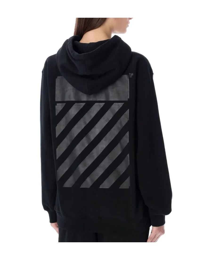 Diag-Print Cotton Hoodie