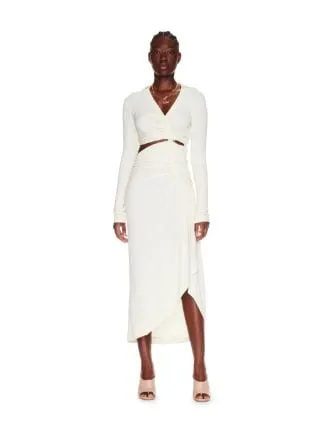Ruched Long-Sleeved Dress