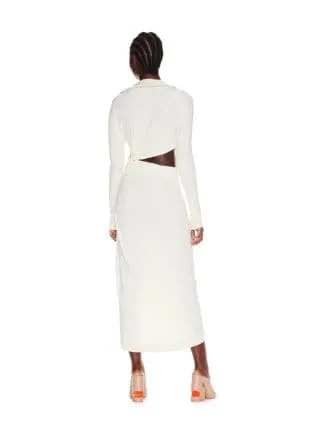 Ruched Long-Sleeved Dress