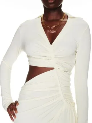Ruched Long-Sleeved Dress