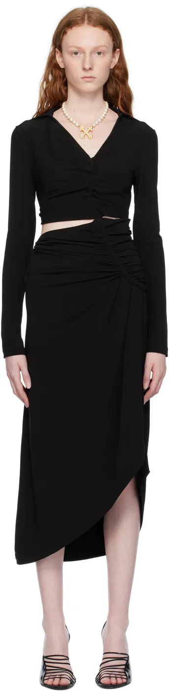 Ruched Long-Sleeved Dress