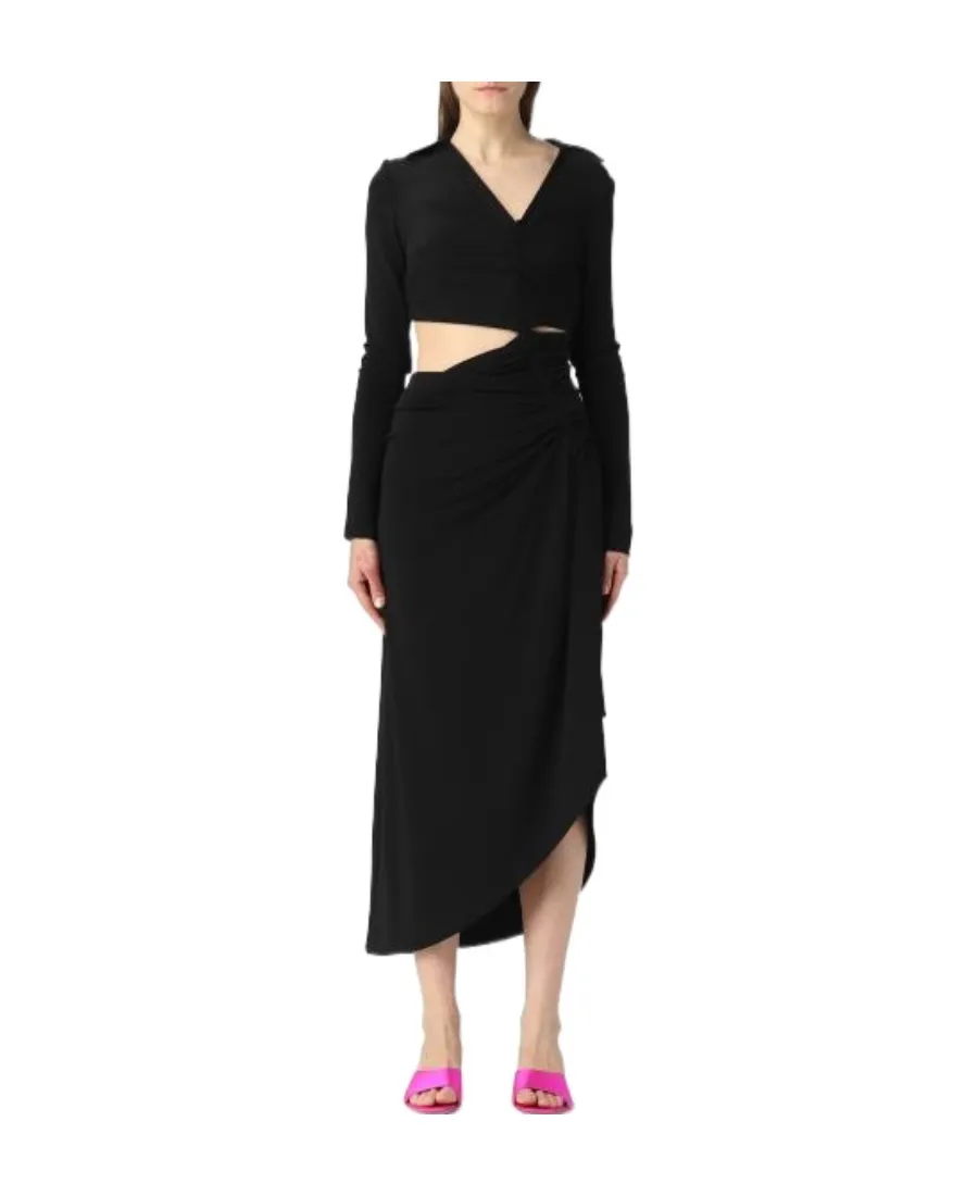 Ruched Long-Sleeved Dress