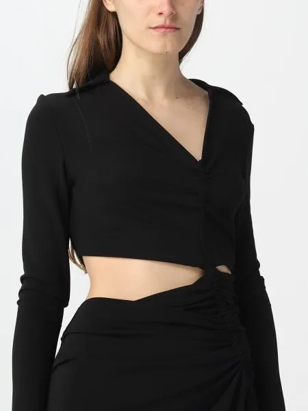 Ruched Long-Sleeved Dress