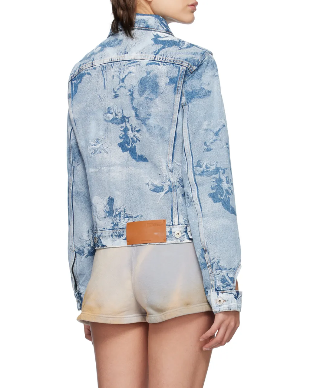 Cut-Out Long-Sleeved Denim Jacket