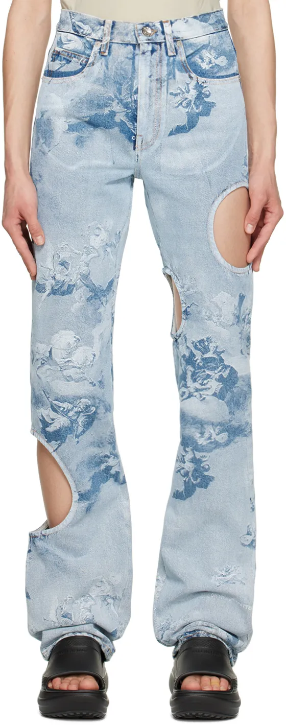 Cut-Out Detail Denim Jeans
