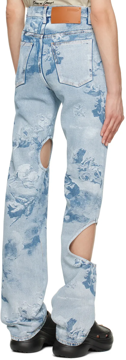 Cut-Out Detail Denim Jeans
