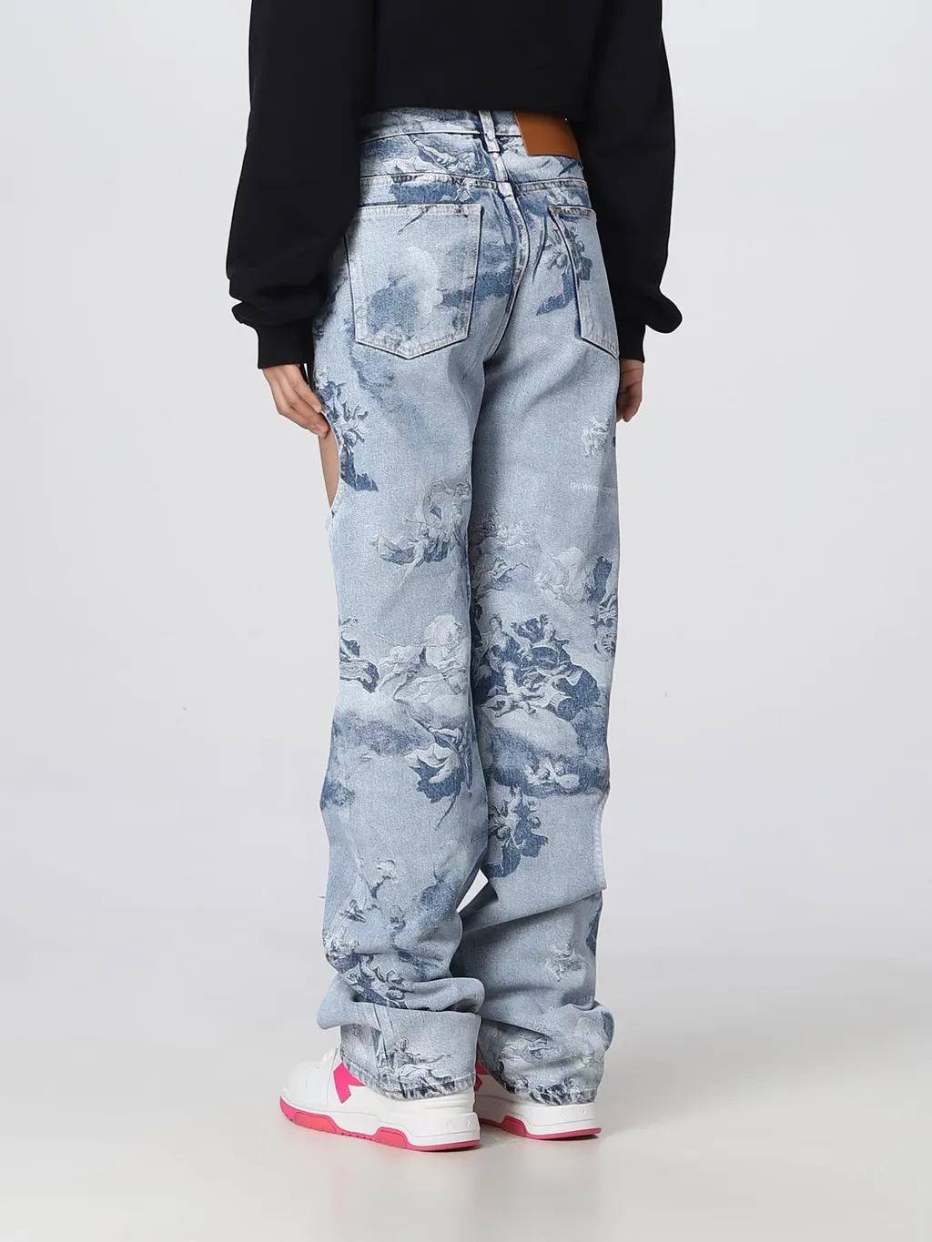 Cut-Out Detail Denim Jeans