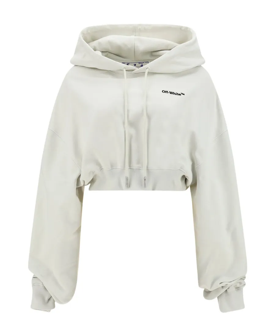 Logo-Print Cropped Hoodie