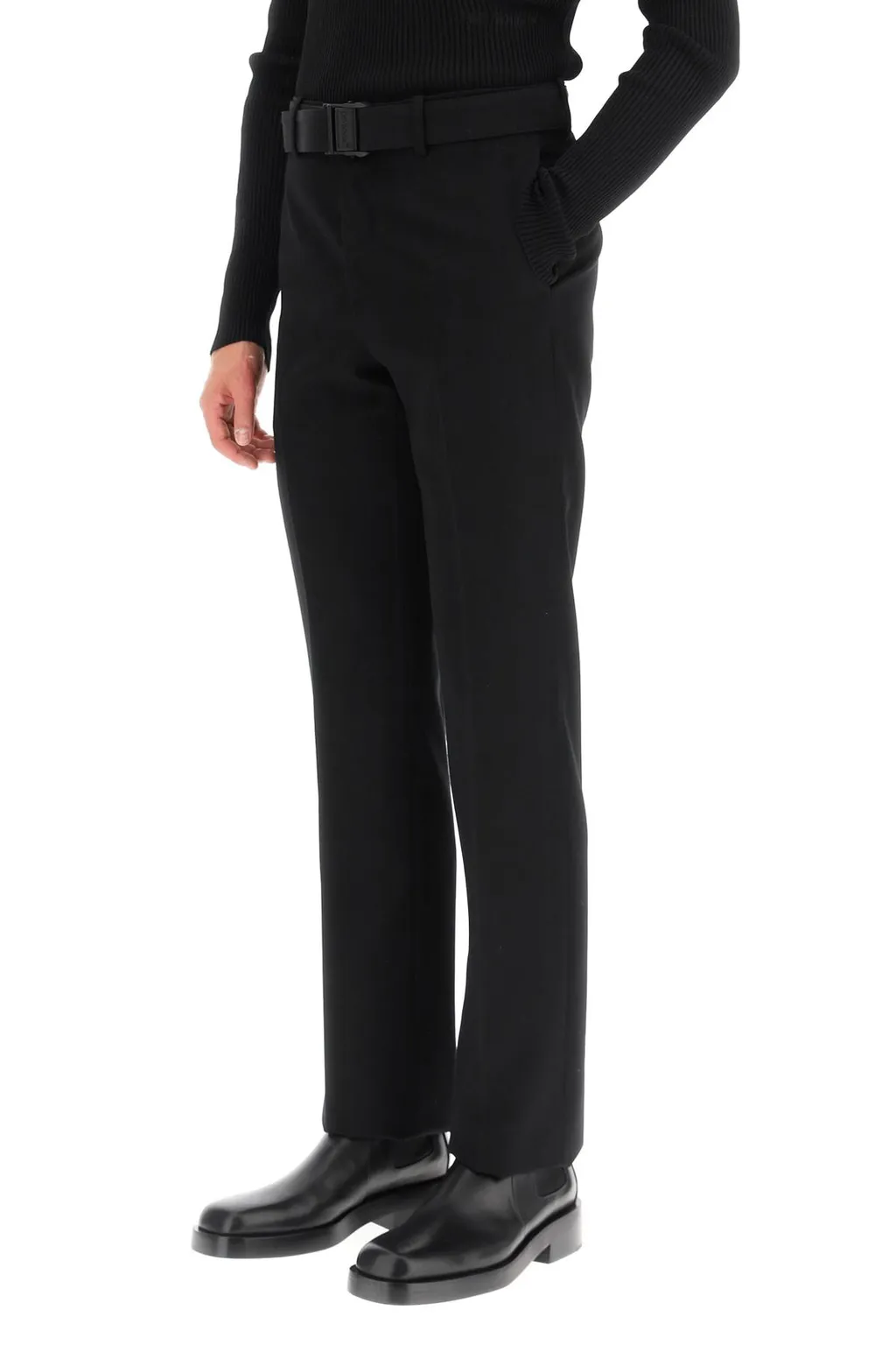 Belted Straight Leg Trousers