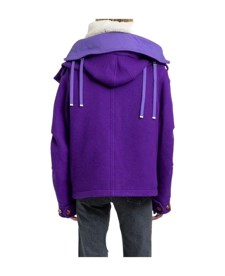 Buttoned Long-Sleeved Reversible Jacket